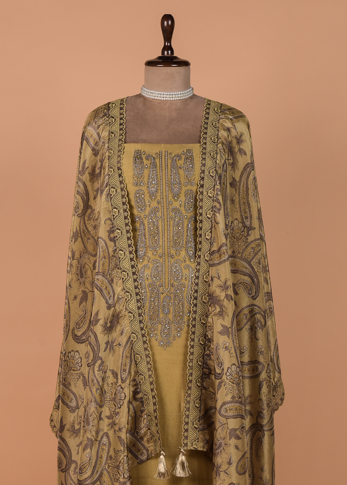 Yellow Pashmina Dress Material