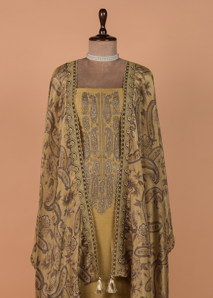 Yellow Pashmina Dress Material