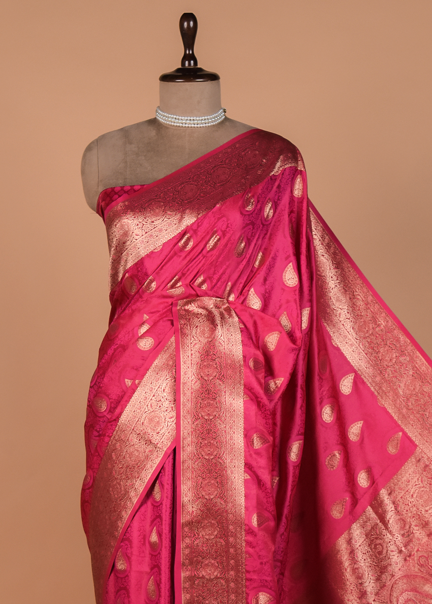 Pink Satin Silk Kanjeevaram Saree