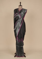 Black Crepe Silk Kanjeevaram Saree