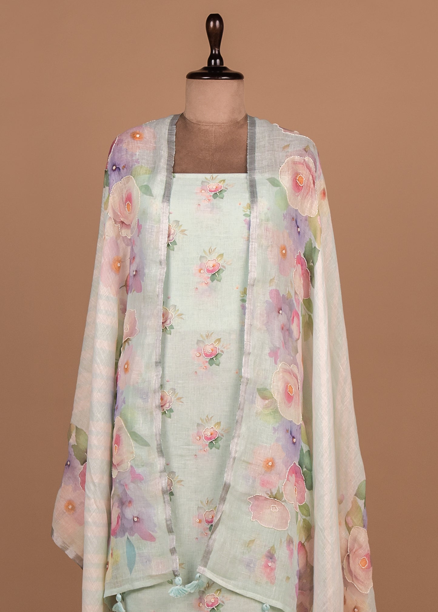 Blue Linen Dress Material