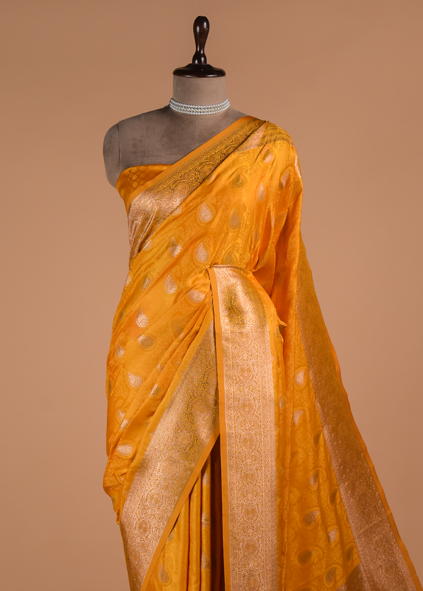 Yellow Art Silk Banarasi Saree