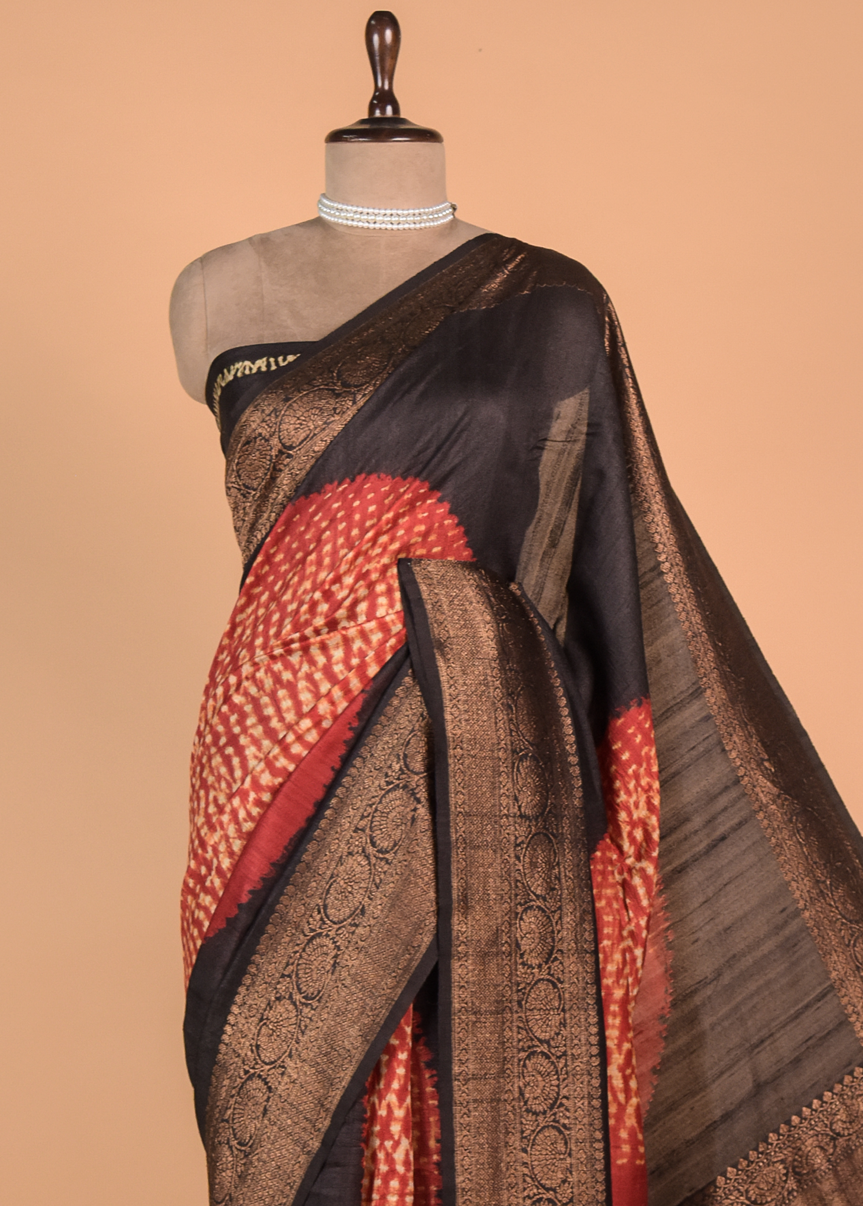 Black Tussar Georgette Banarasi Saree