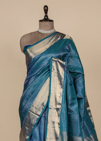 Blue Silk Kanjeevaram Saree