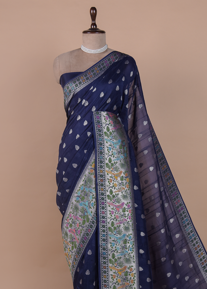 Blue Art Tussar Georgette Banarasi Saree