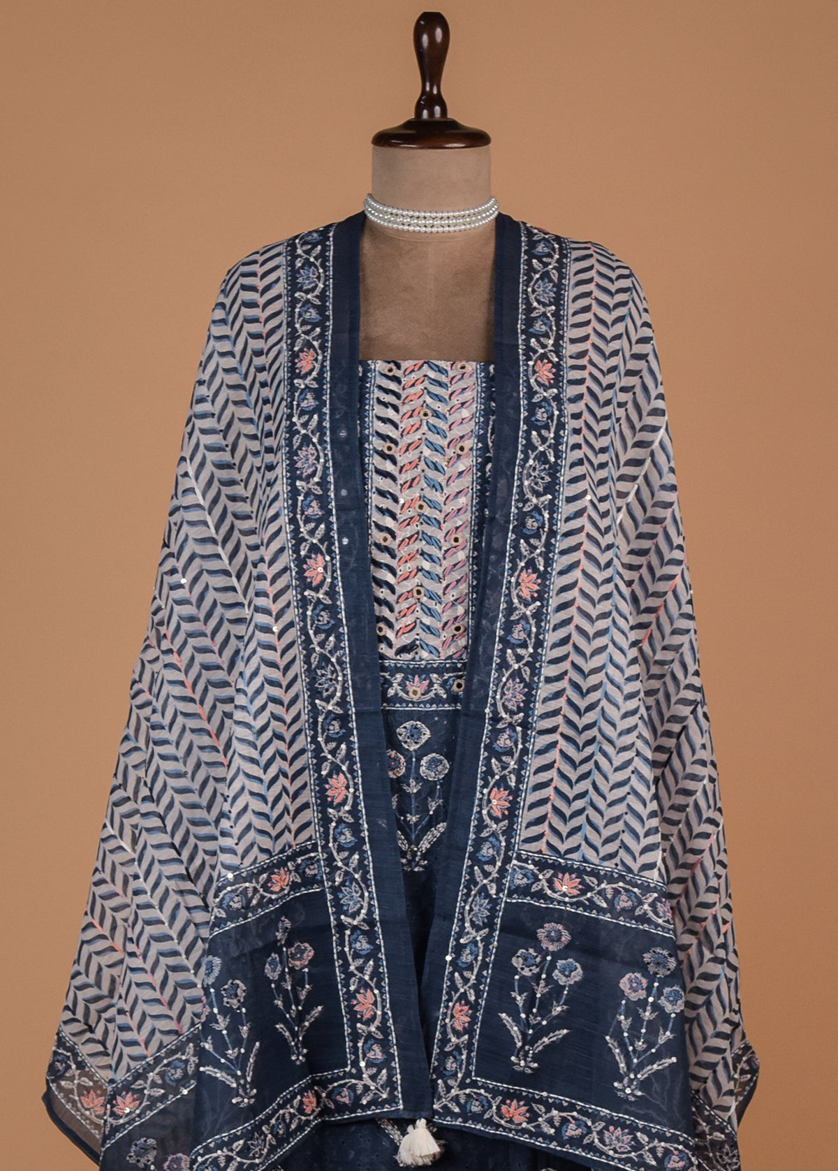 Blue Cotton Dress Material