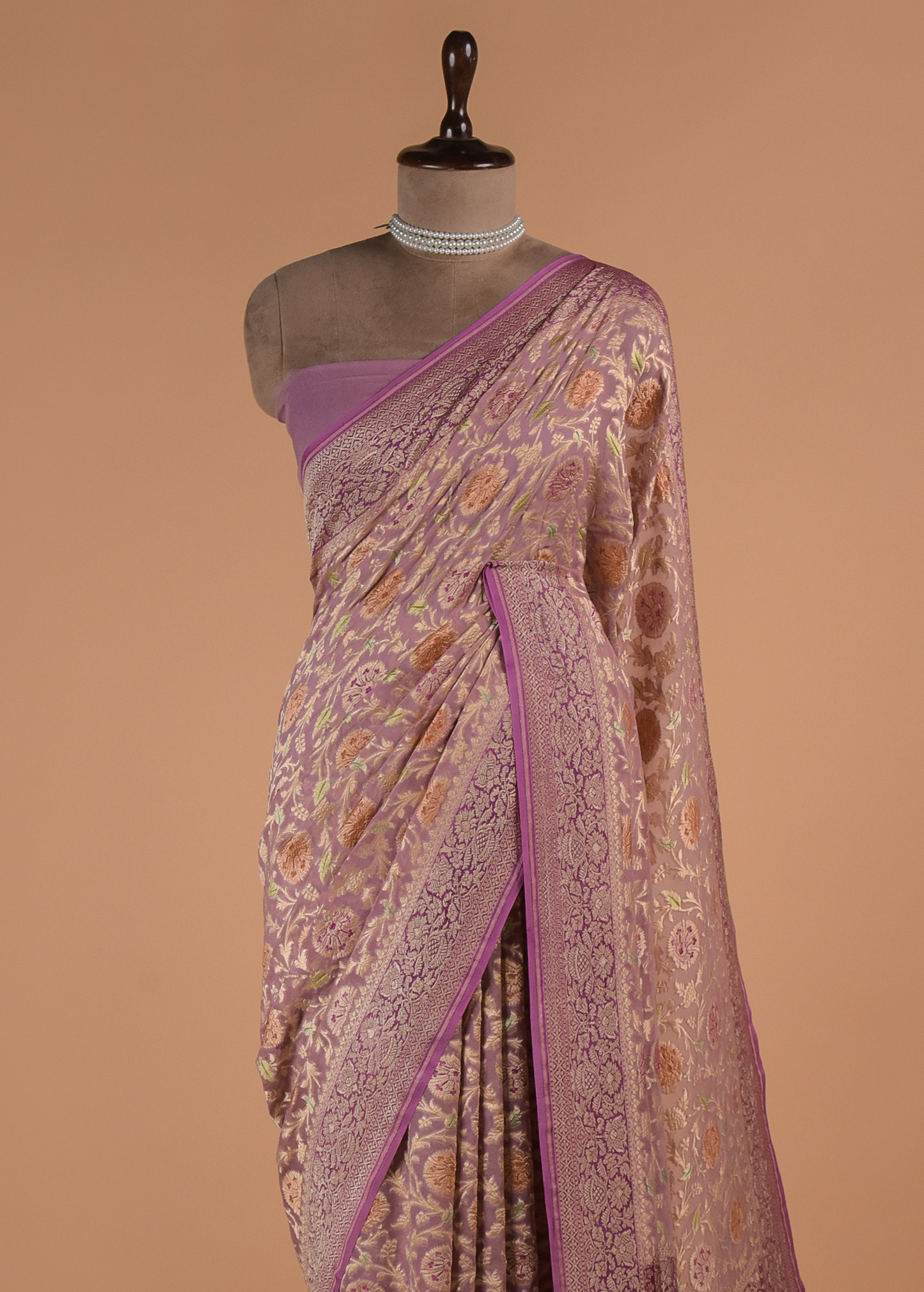 Purple Georgette Banarasi Saree