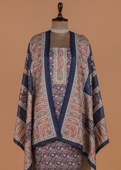 Blue Pashmina Dress Material