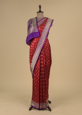 Red Silk Banarasi Saree