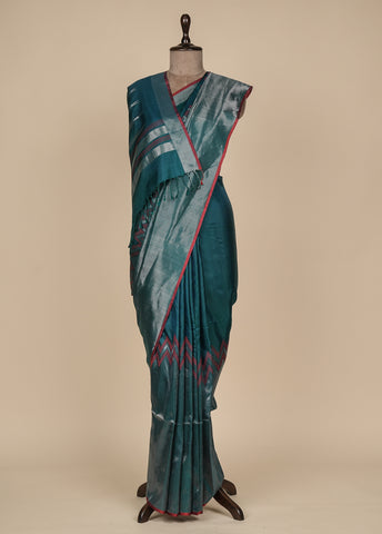 Blue Crepe Silk Kanjeevaram Saree