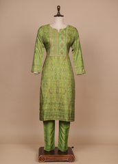 Green Tussar Straight Set