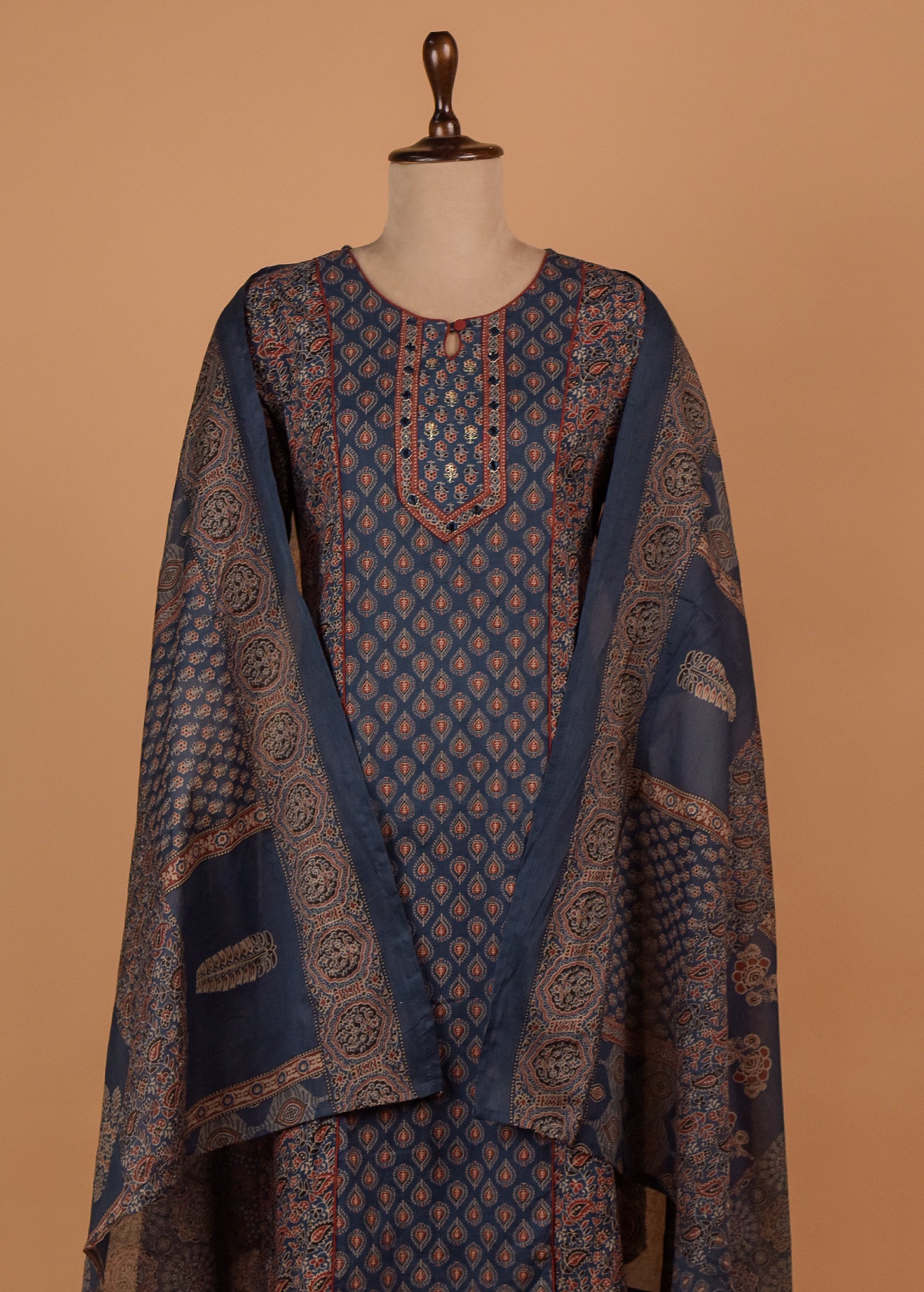 Blue Cotton Straight Set