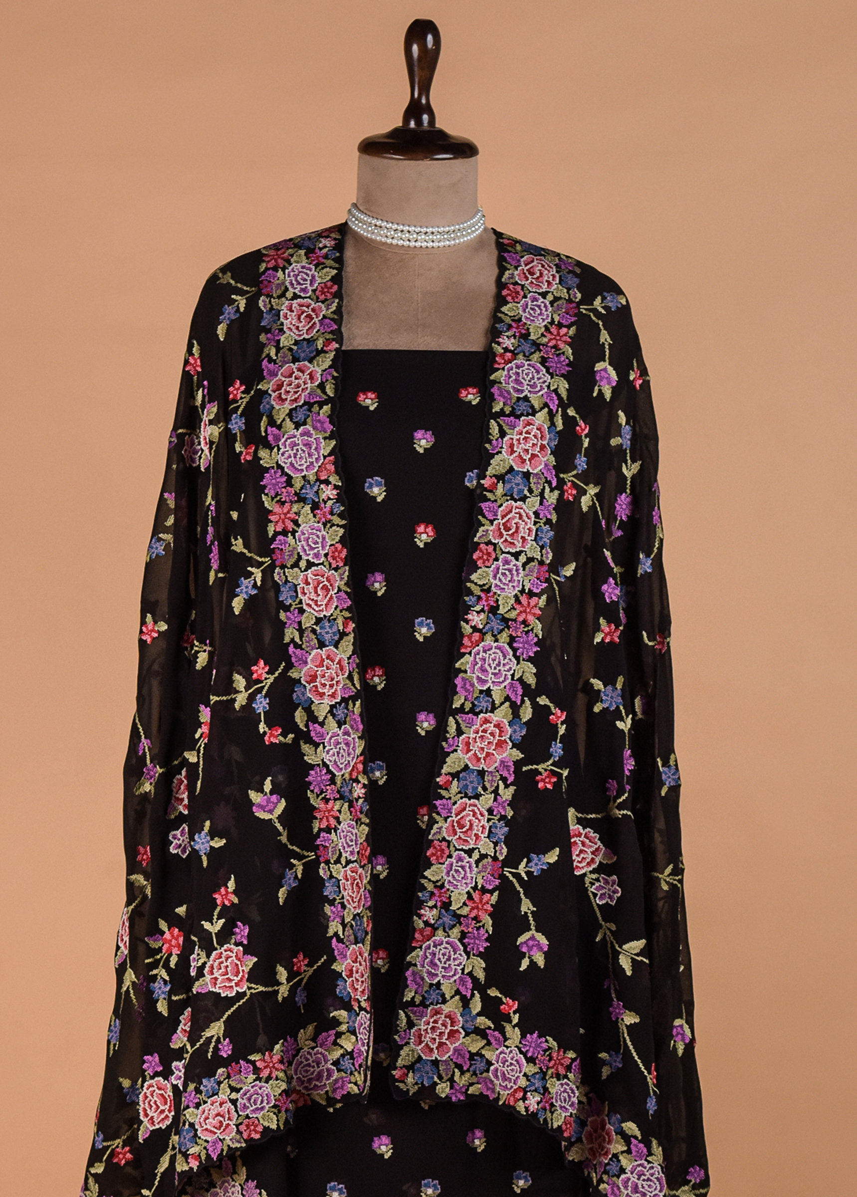 Black Georgette Dress Material - Image 2 | Greenways Delhi