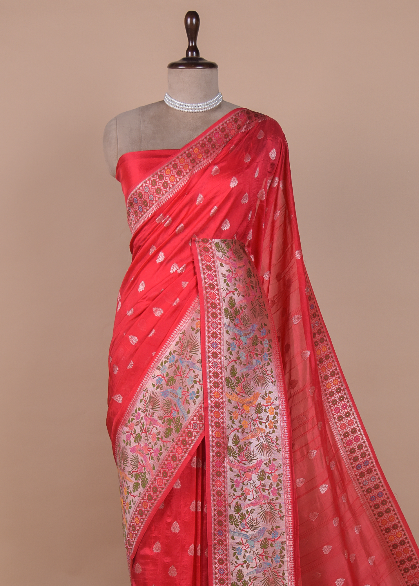 Orange Art Tussar Georgette Banarasi Saree