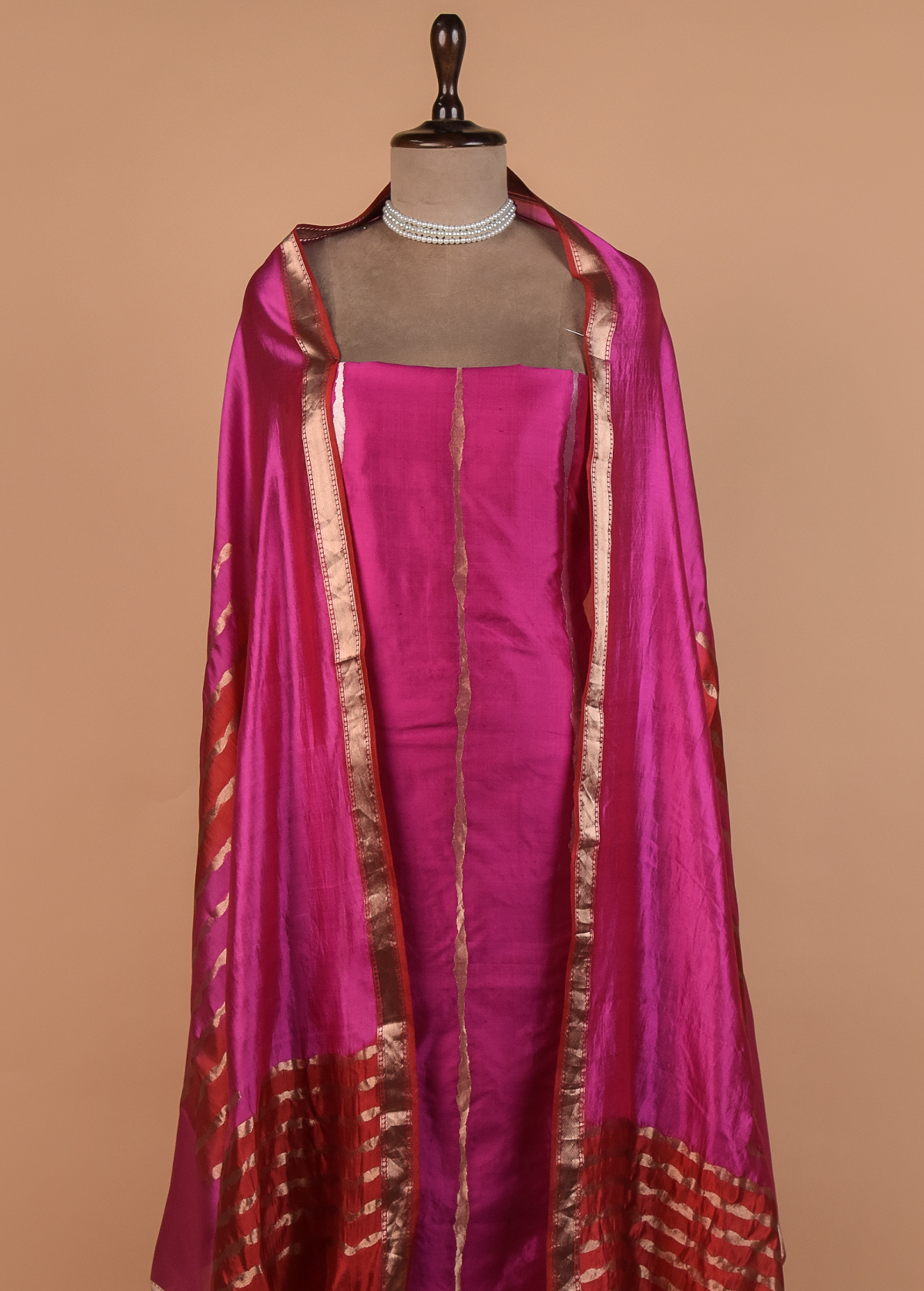 Pink Silk Dress Material