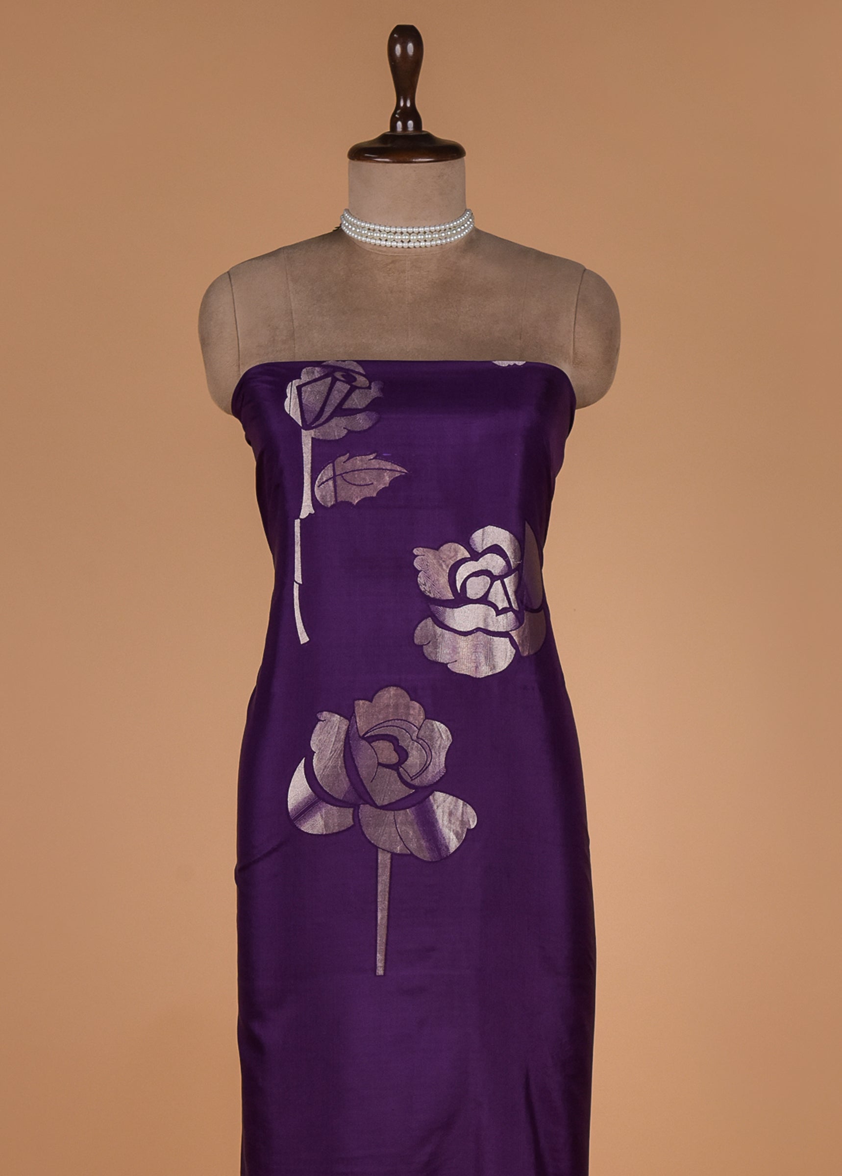 Purple Silk Dress Material