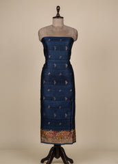 Blue Tussar Dress Material