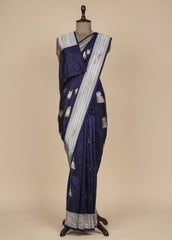 Blue Silk Banarasi Saree