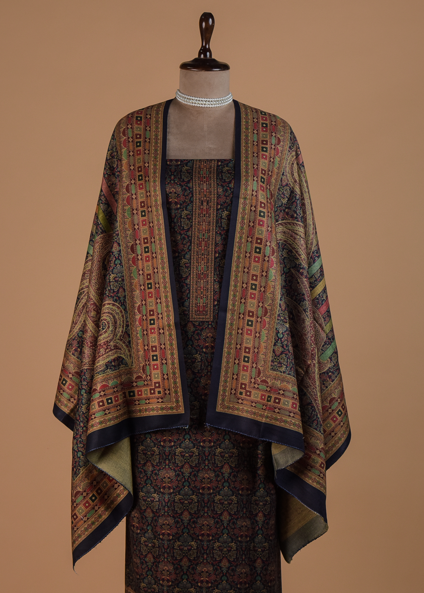 Blue Pashmina Dress Material