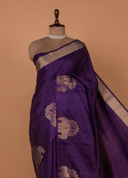 Purple Silk Kanjeevaram Saree