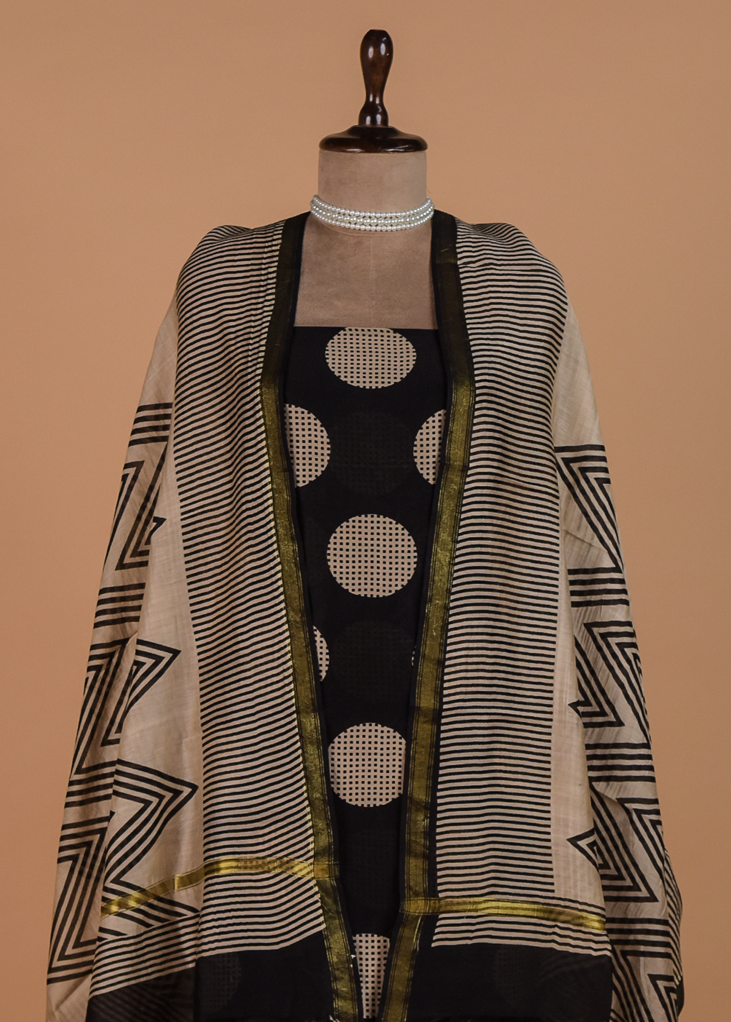 Black Cotton Dress Material