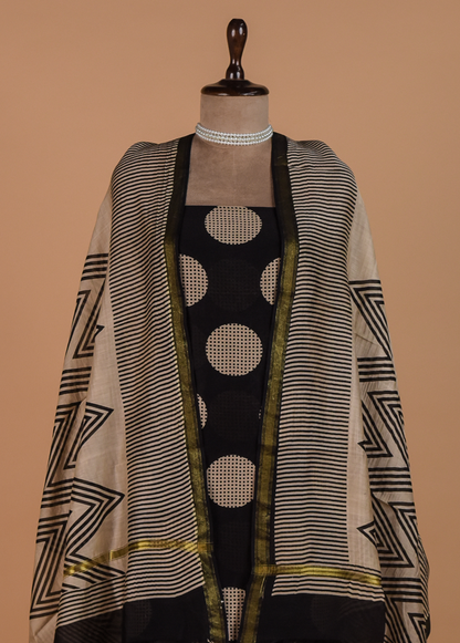 Black Cotton Dress Material