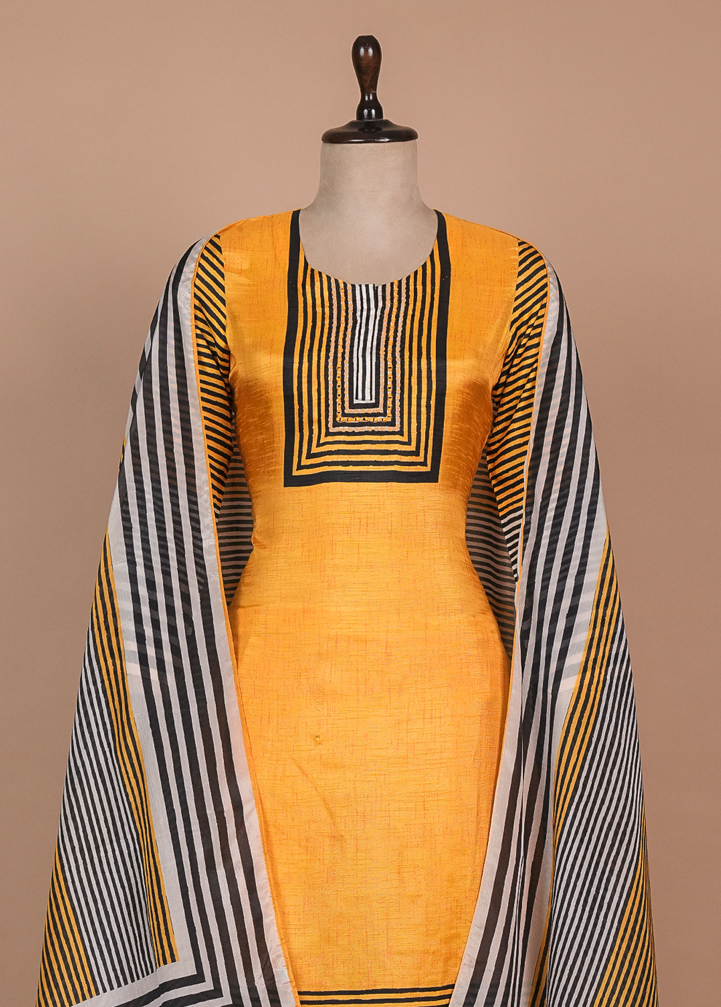 Yellow Muslin Cotton Straight Set