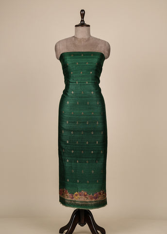 Green Tussar Dress Material