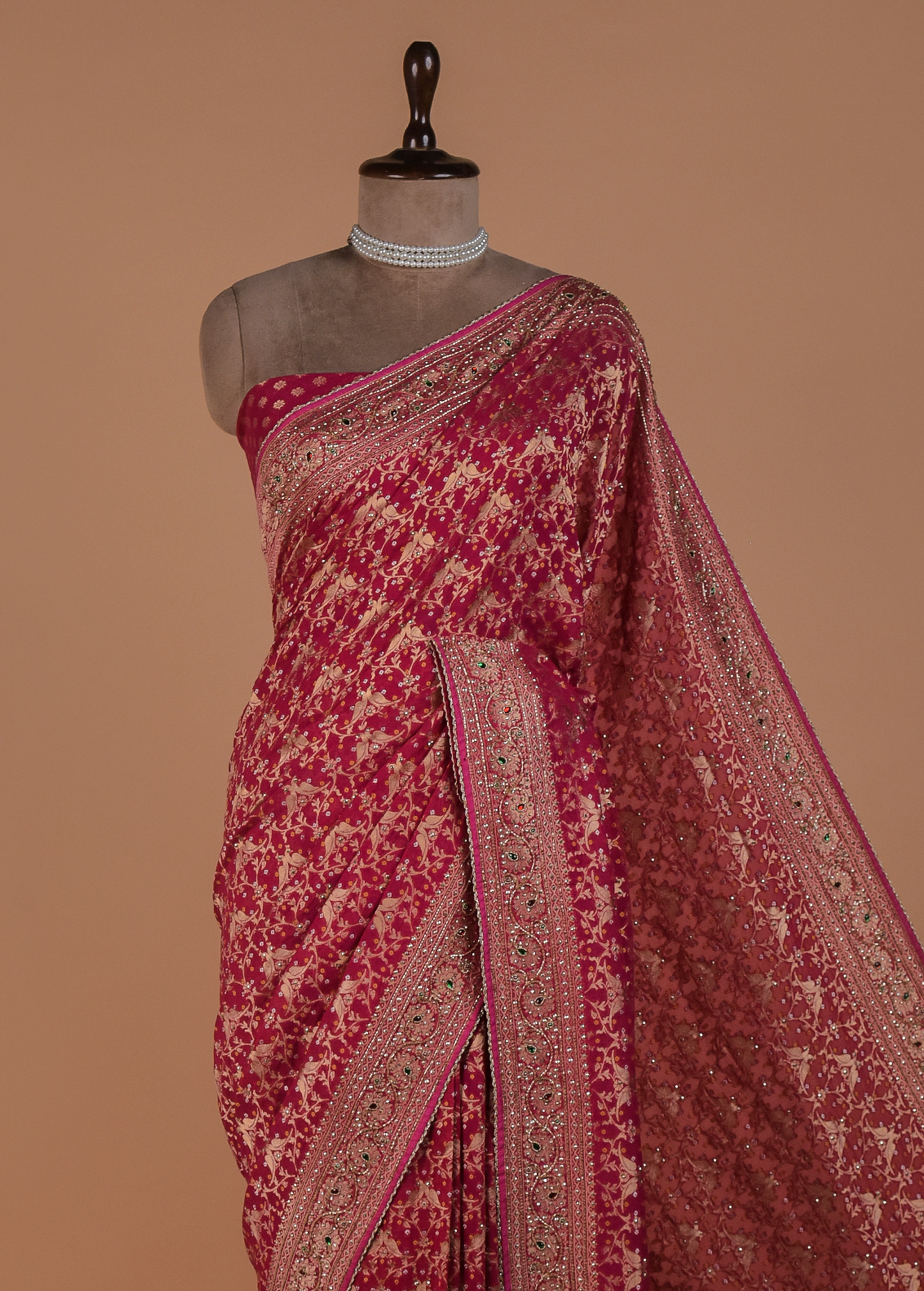 Pink Georgette Banarasi Saree