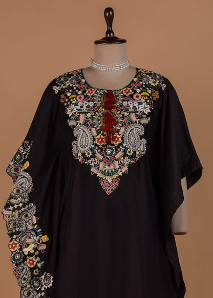 Black Crepe Silk Coord Set