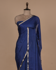 Blue Crepe Saree