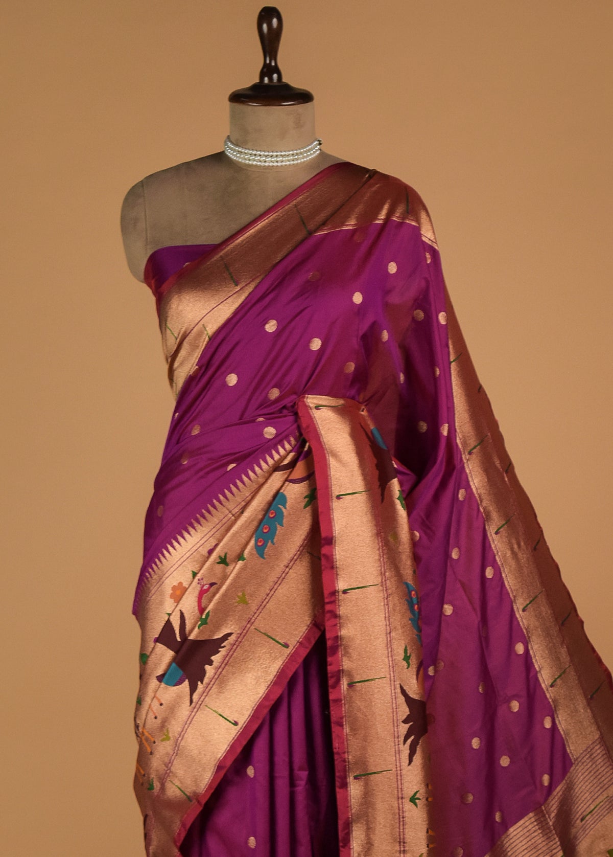 Purple Art Satin Banarasi Saree