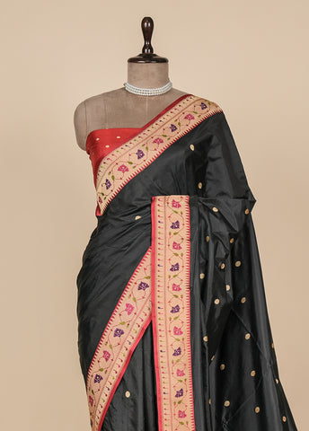 Black Silk Banarasi Saree