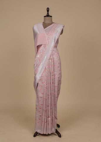 Pink Tussar Georgette Banarasi Saree