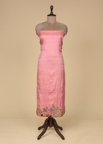 Pink Tussar Dress Material