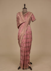 Pink Dola Silk Bandhani Saree