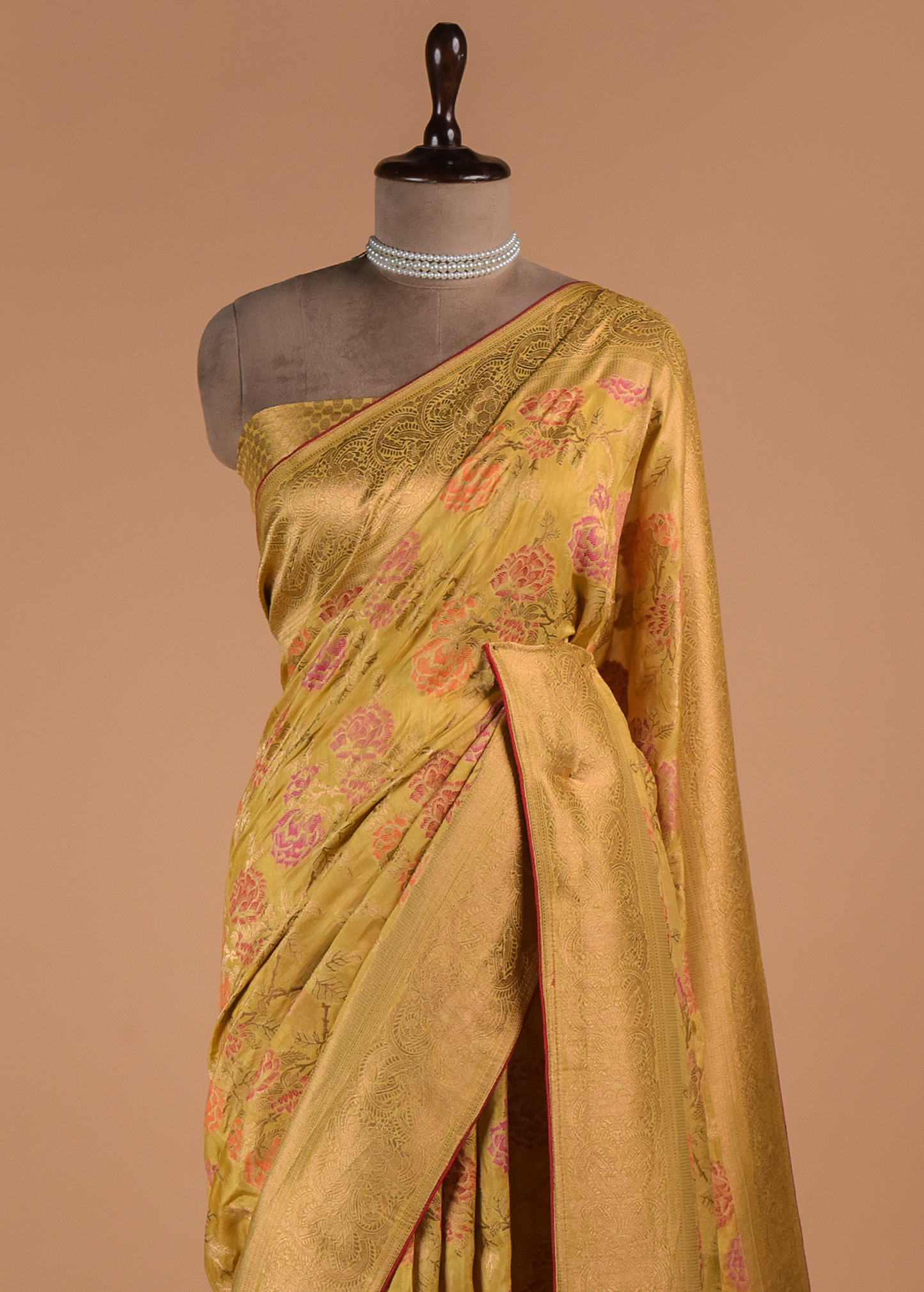 Yellow Dola Silk Saree