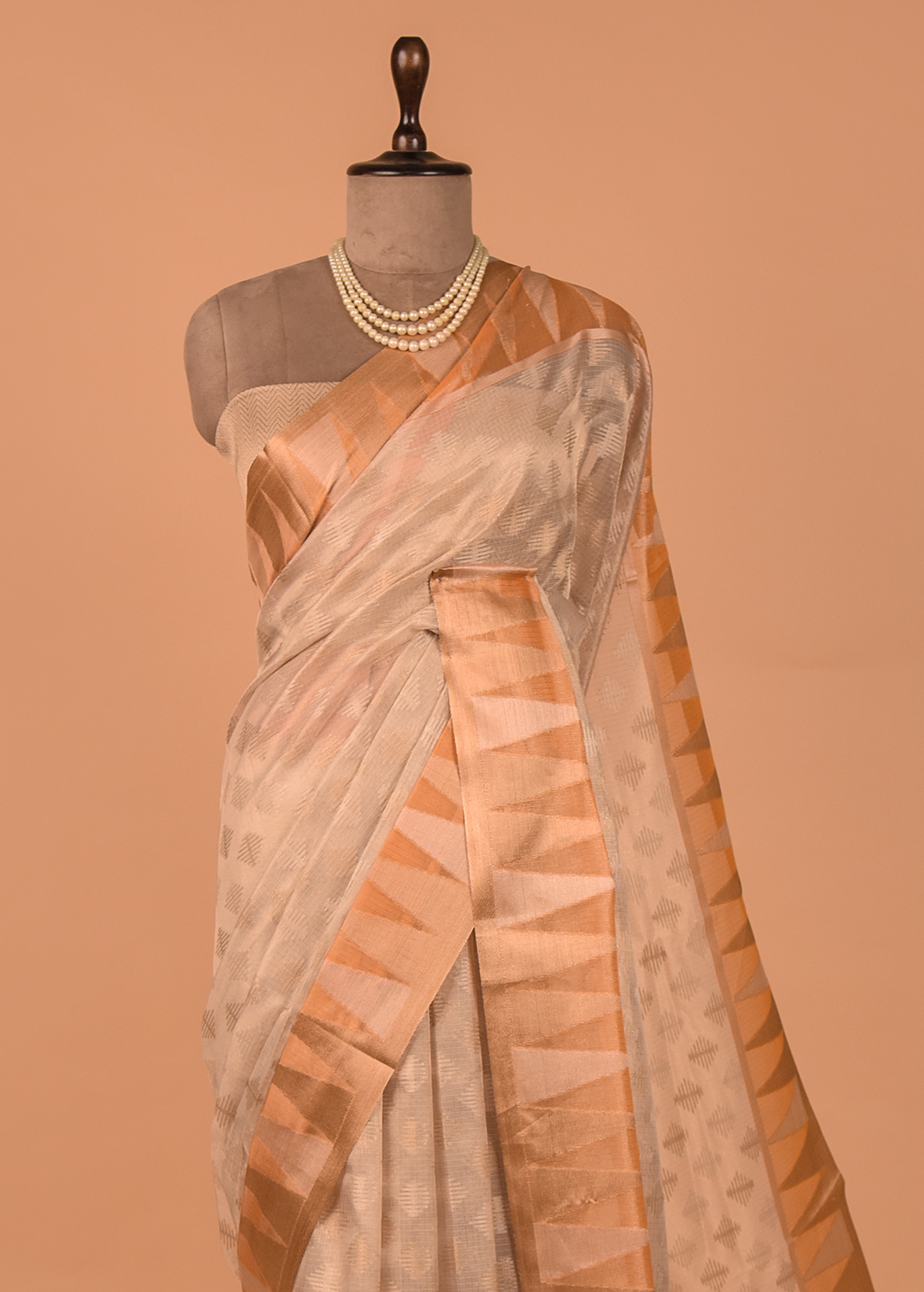 Silver Tissue Cotton Saree