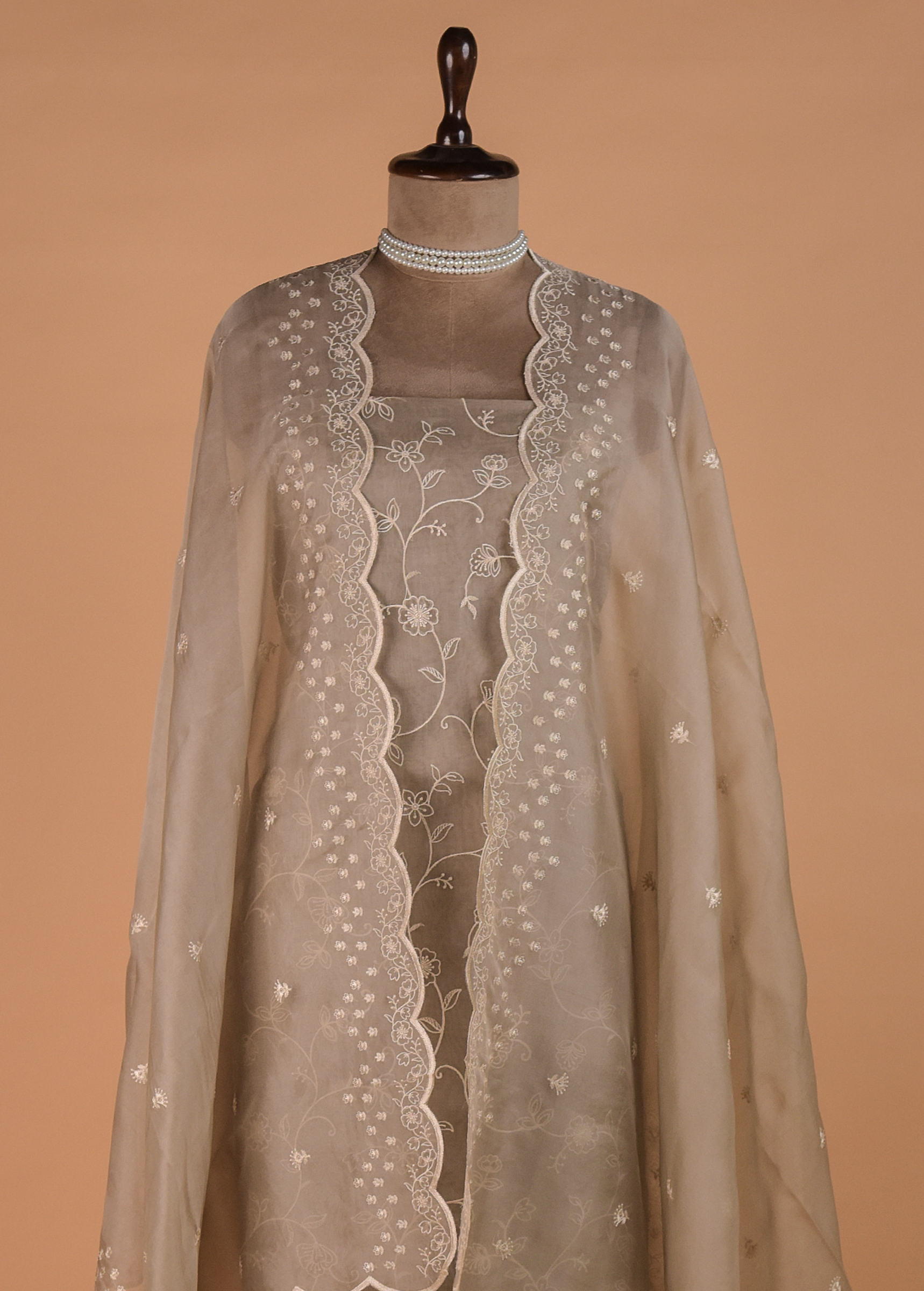 Grey Cotton Dress Material - Image 2 | Greenways Delhi