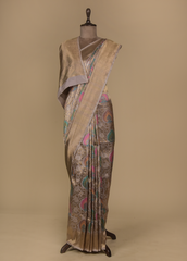 Beige Silk Banarasi Saree