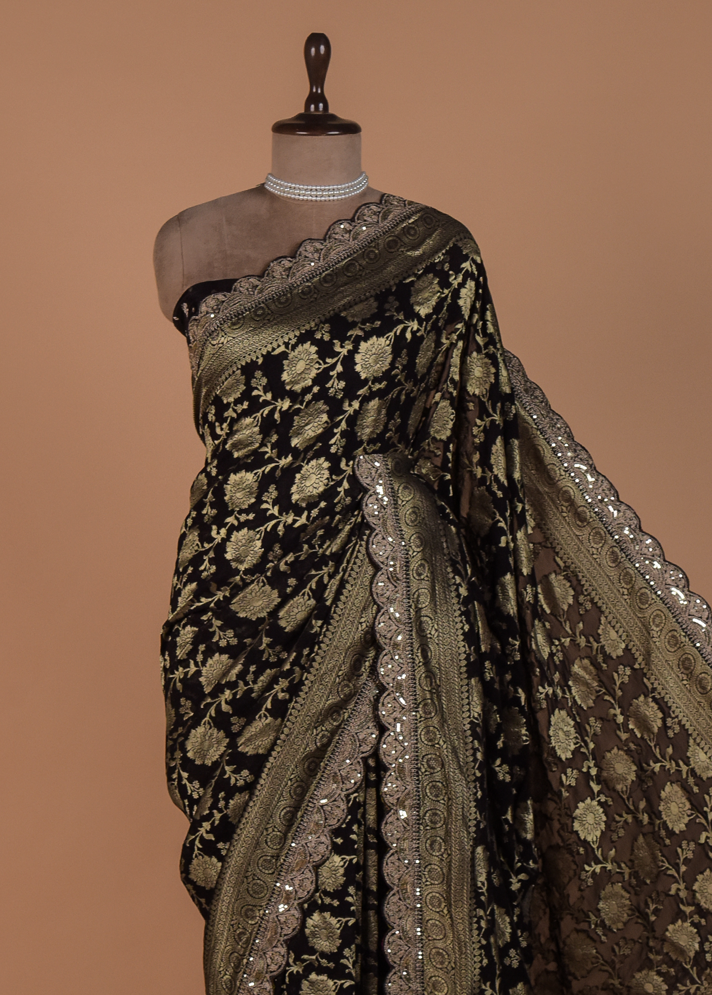 Black Georgette Embroidered Saree