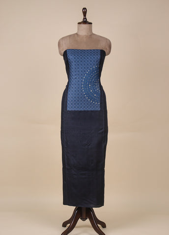 Blue Tussar Dress Material