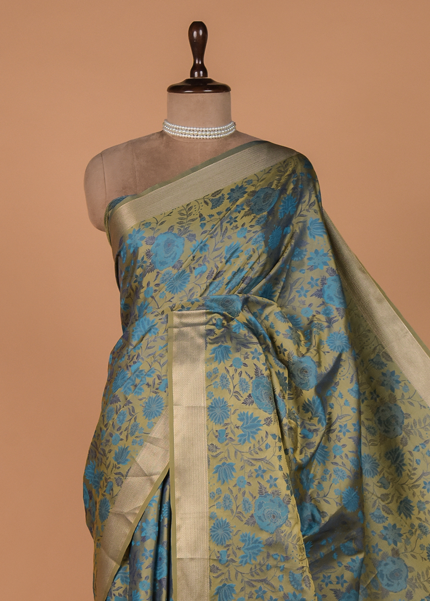 Blue Art Silk Kanjeevaram Saree