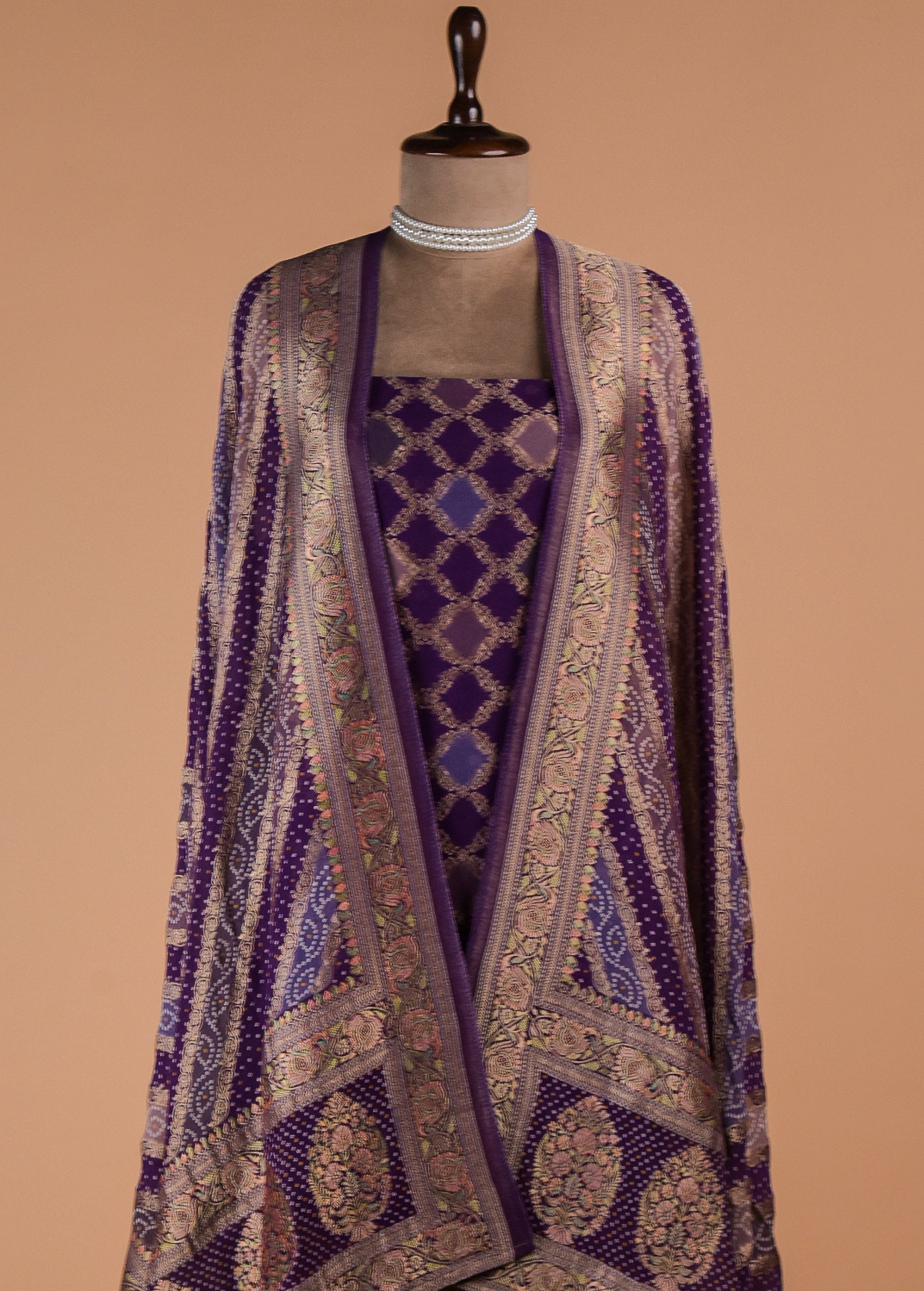 Purple Georgette Dress Material