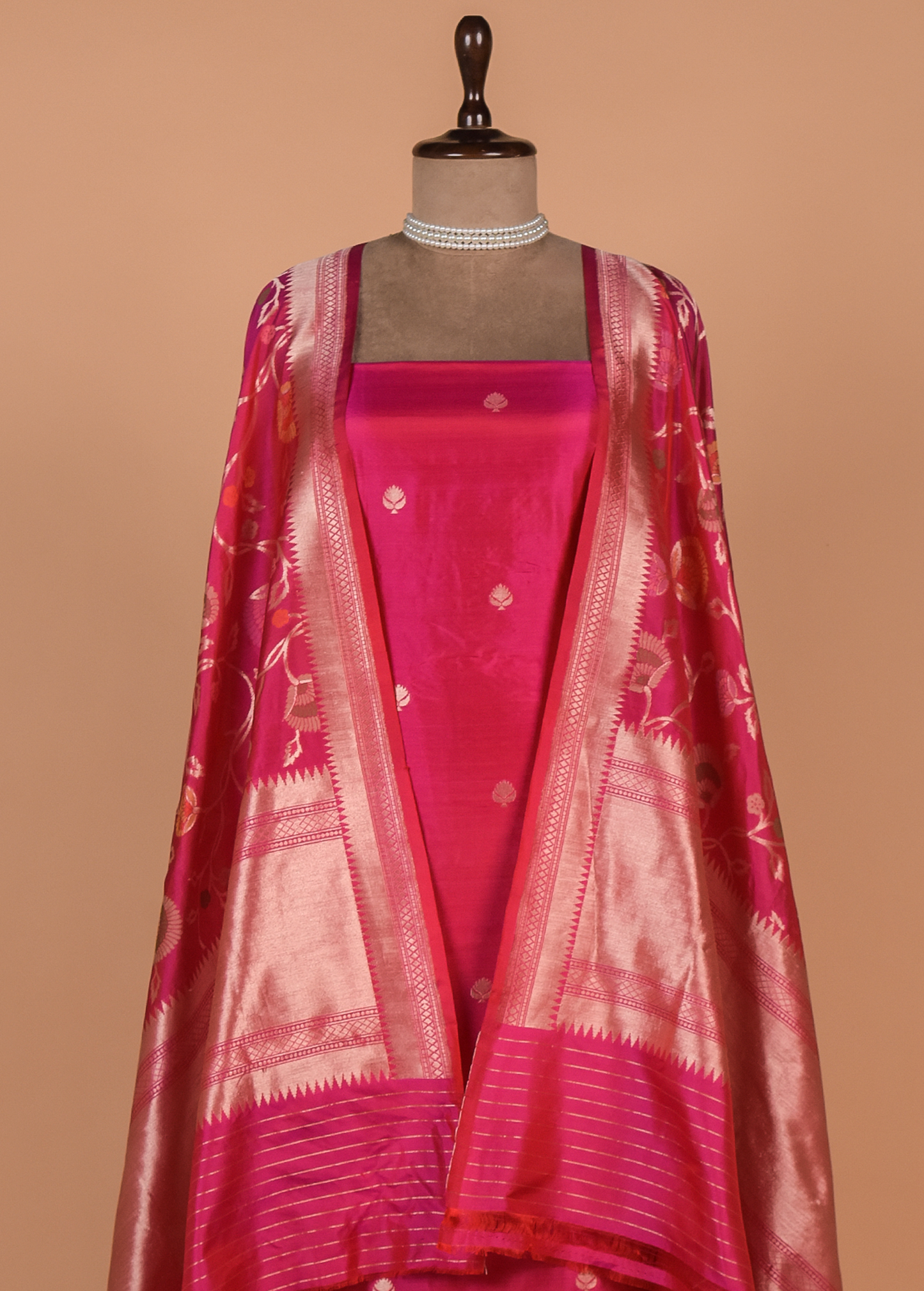 Pink Silk Dress Material