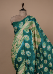 Green Tussar Printed Saree