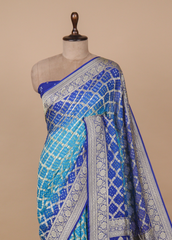 Blue Georgette Bandhani Saree