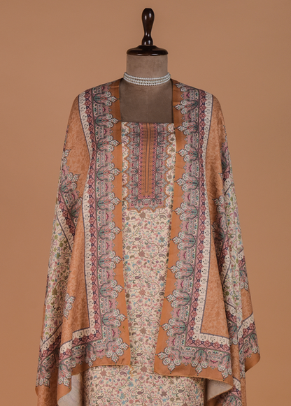 Multicoloured Pashmina Dress Material