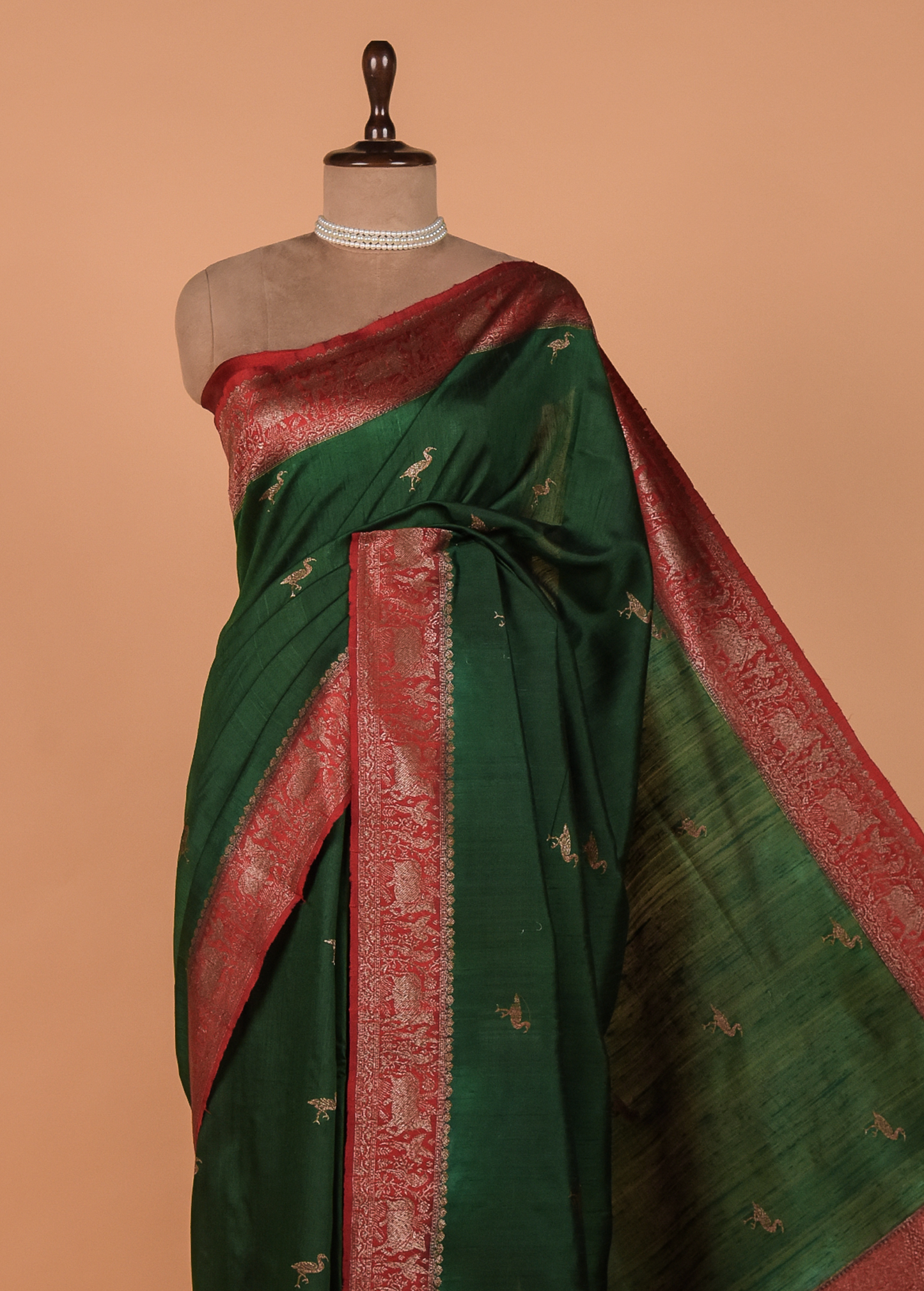 Green Tussar Silk Banarasi Saree