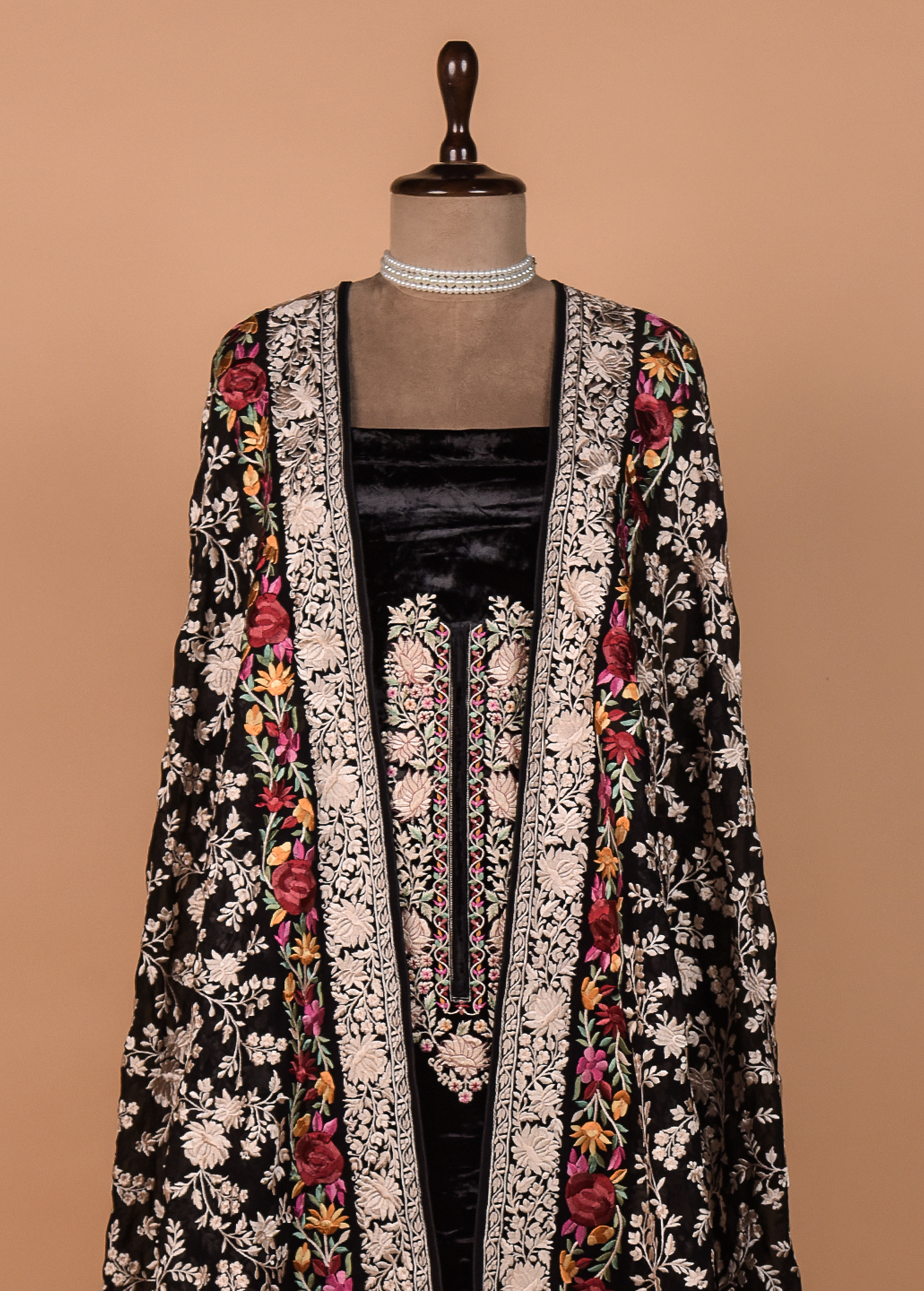 Black Velvet Dress Material